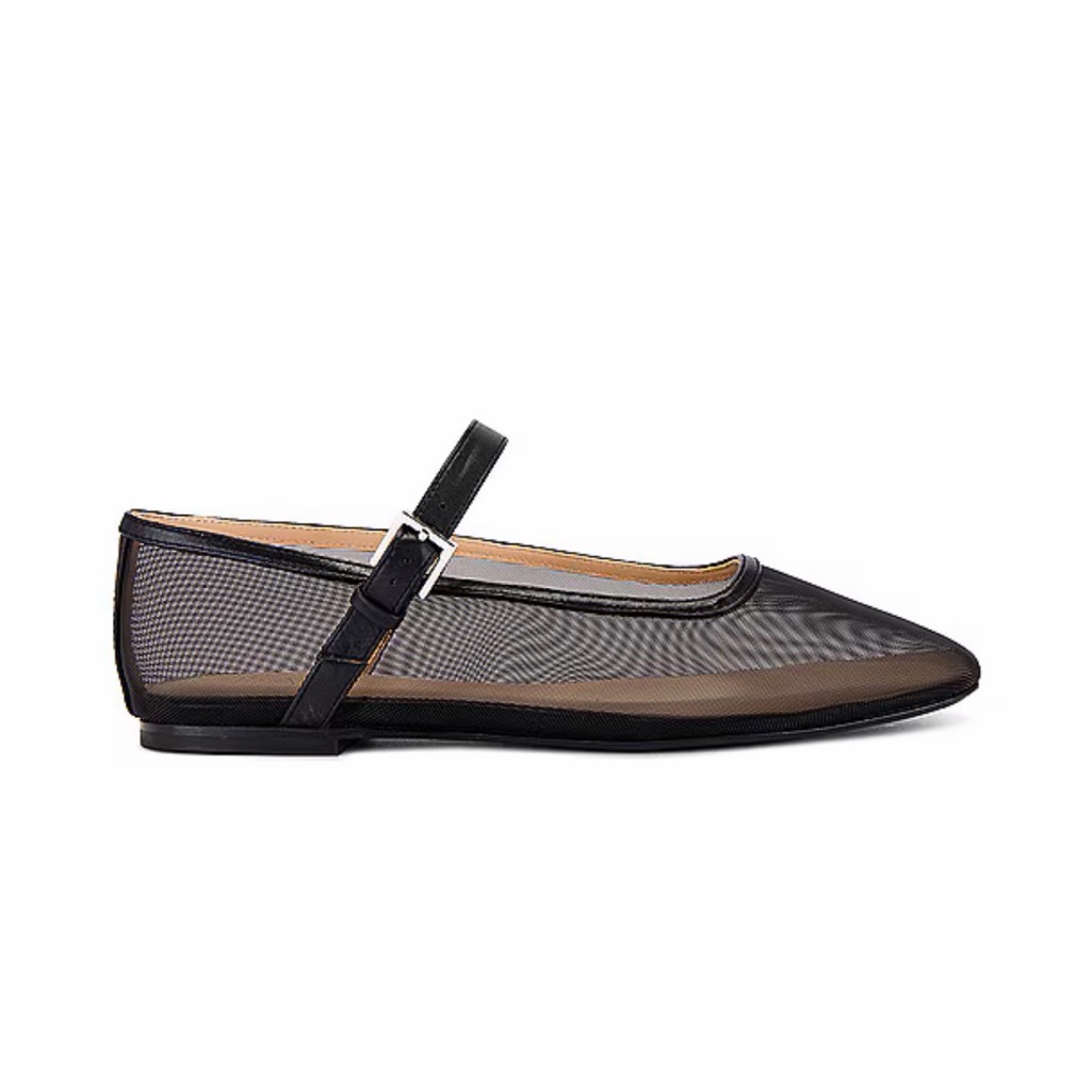 Revolve Raye Lin Flats Black Mesh Size 5
